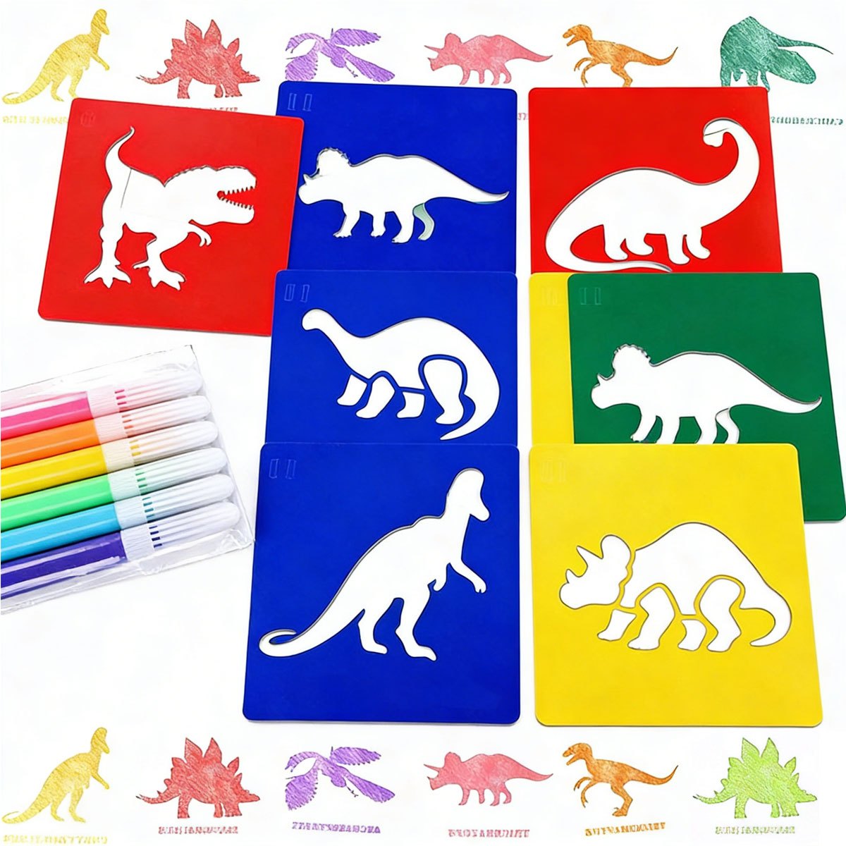 Art Craft Dinosaurs - 6 plantillas para pintar dinosaurios con