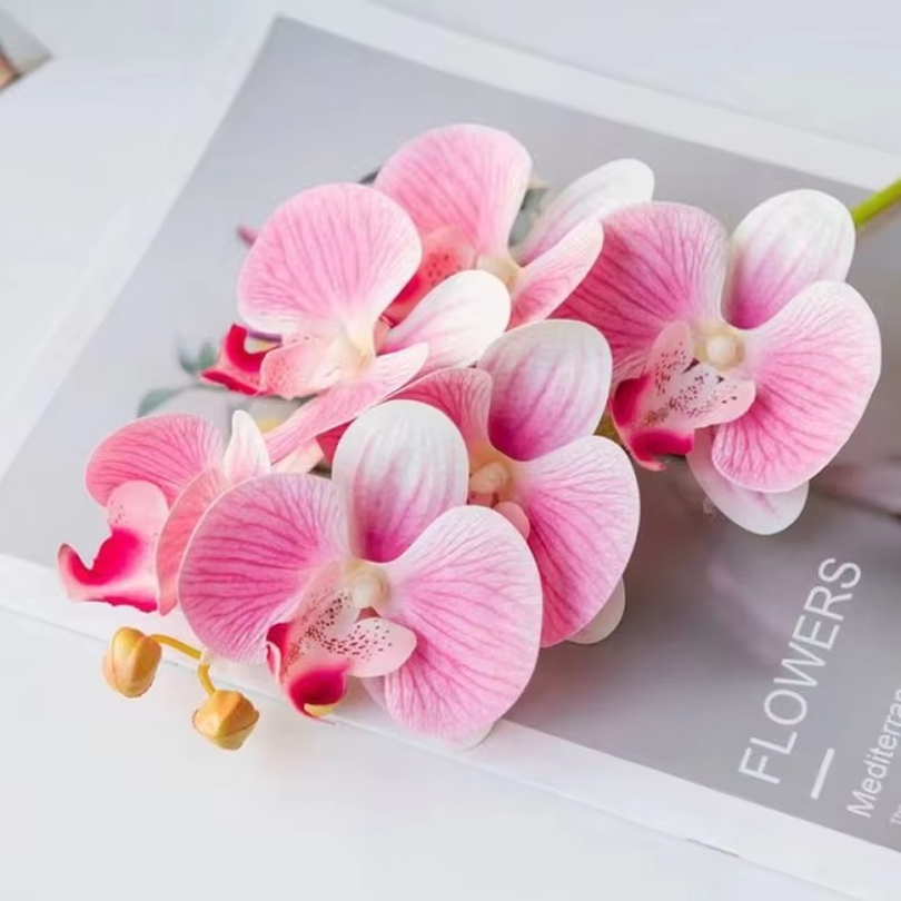 Art Craft Vase - Flores artificiales 3D, mariposa de plástico,
