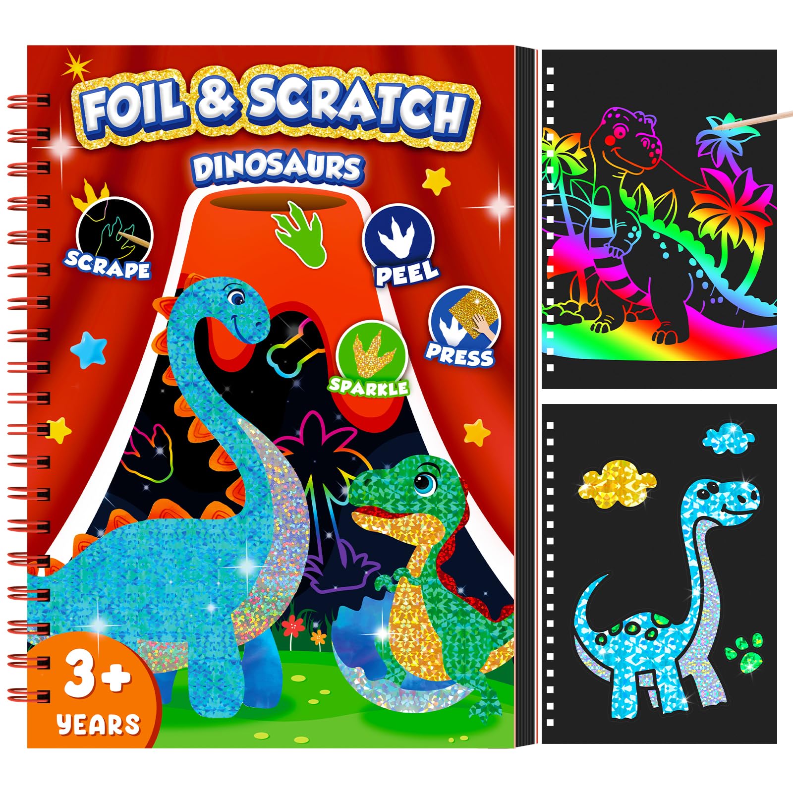 Art Craft Dinosaurs - Libro de arte para rascar dinosaurio