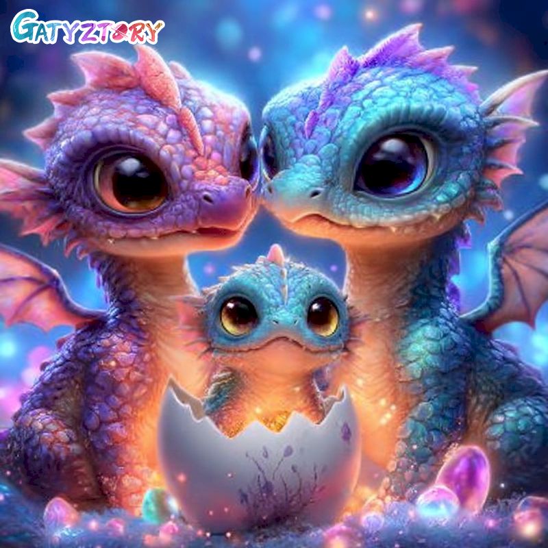 Art Craft Dinosaurs - GATYZTORY-Kit de pintura con diamantes para