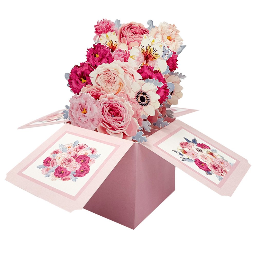 Art Craft Movement - Tarjeta emergente de rosas 3D con