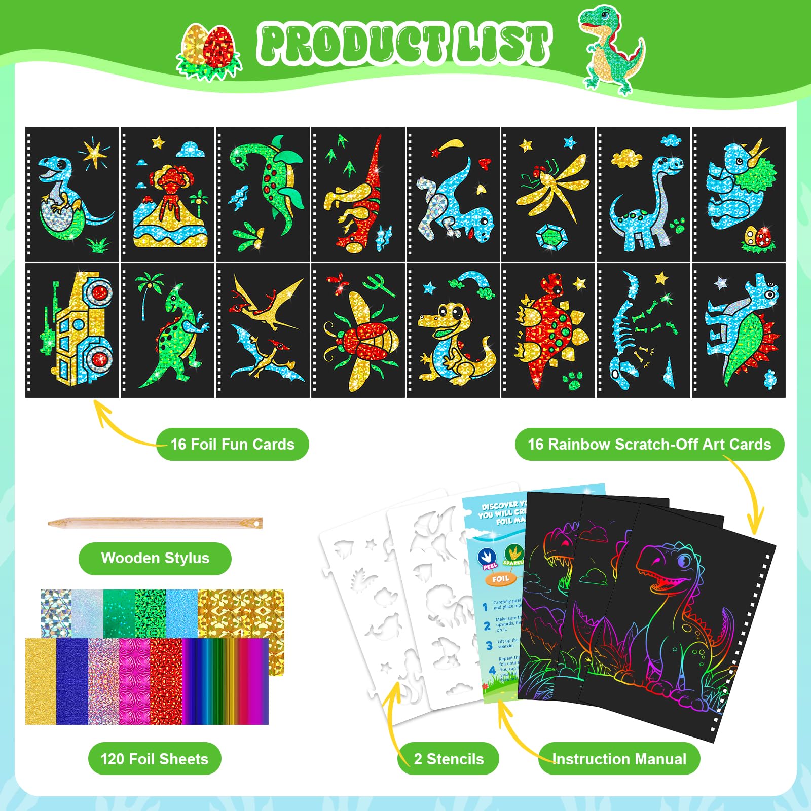Libro de arte para rascar dino - Art Craft Dinosaurs reseña y precio