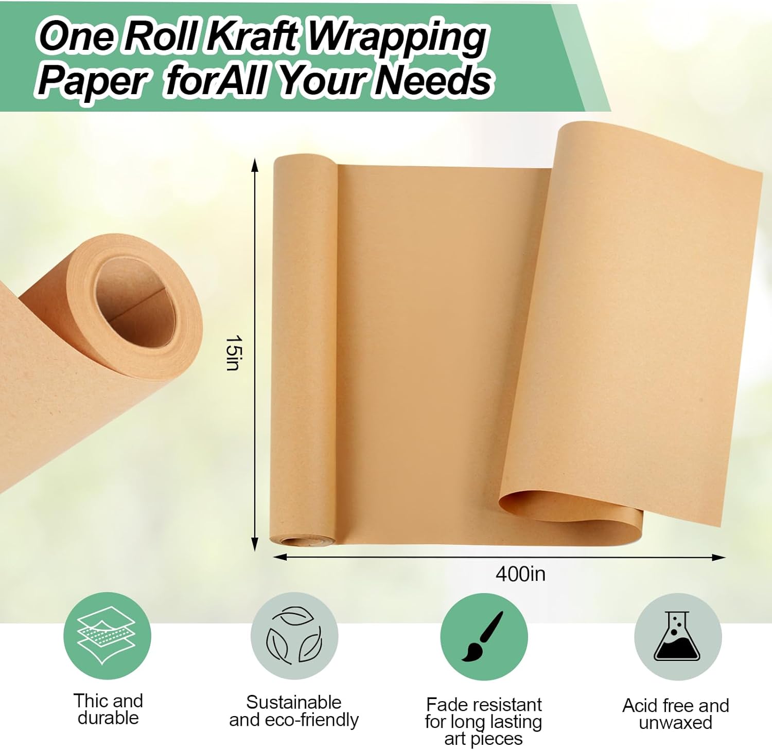 Papel Kraft Marrón de 10 Metro - Art Craft Recycled Materials reseña y precio
